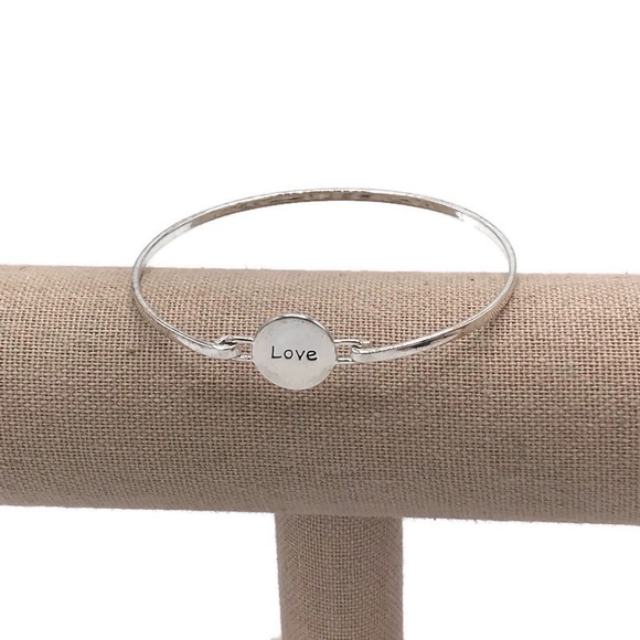 La 925 Sterling Silver Love Bangle Bracelet Hook - Picture 2 of 7